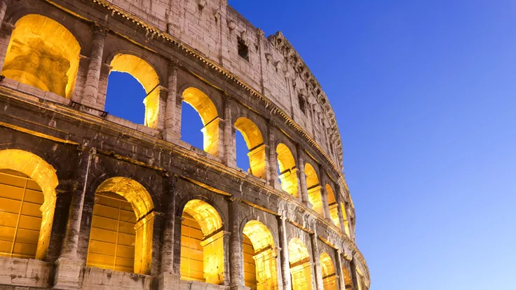 Colosseum in Rome Italy At Night 