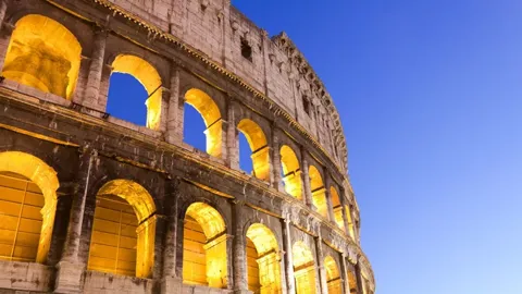 Colosseum in Rome Italy At Night