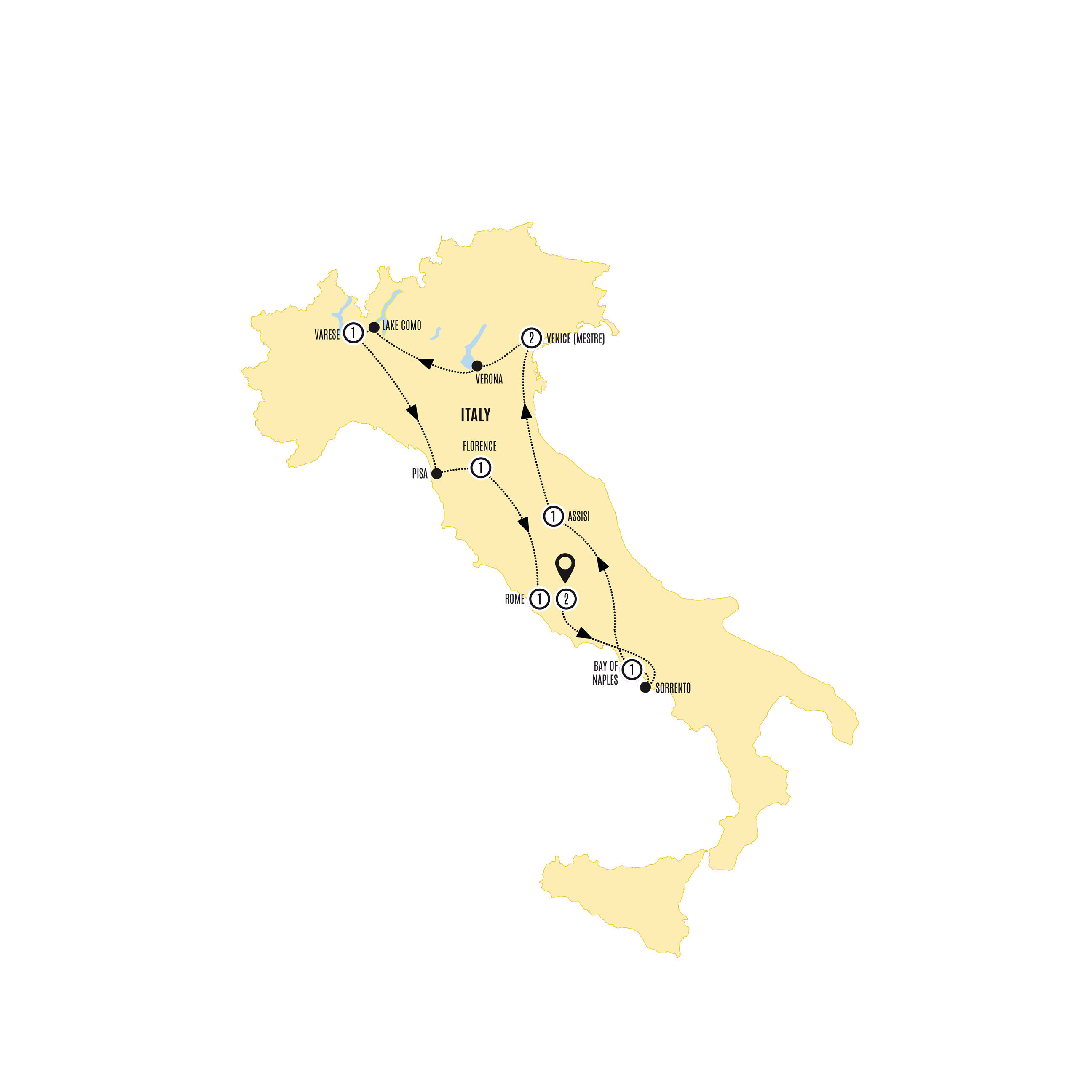 Italian Scene Guided Winter Tour Map 2025