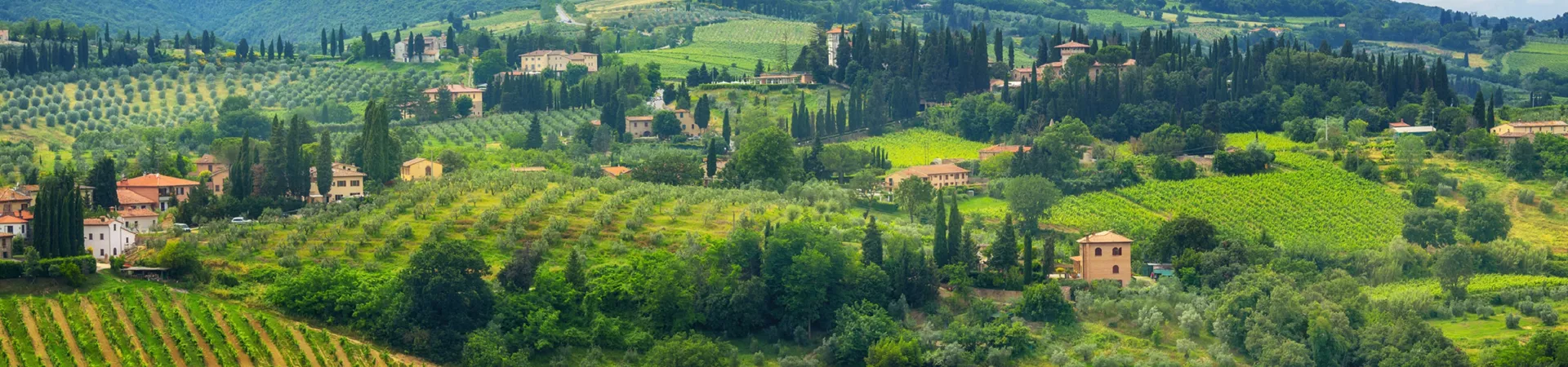 Scenic panorama of Tuscan hills in Italy