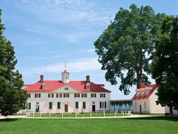 Exterior of George Washington’s Mount Vernon Estate and Gardens in Virginia, USA