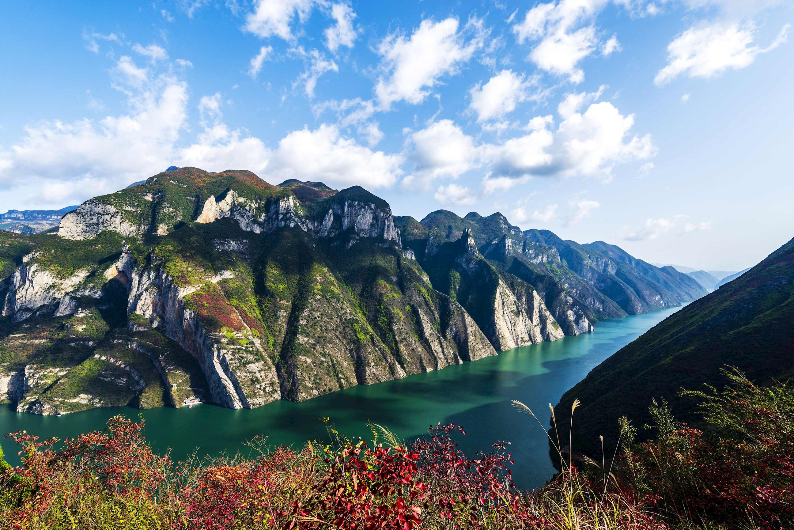 Qutang Gorge along Yangtze River with steep cliffs in China