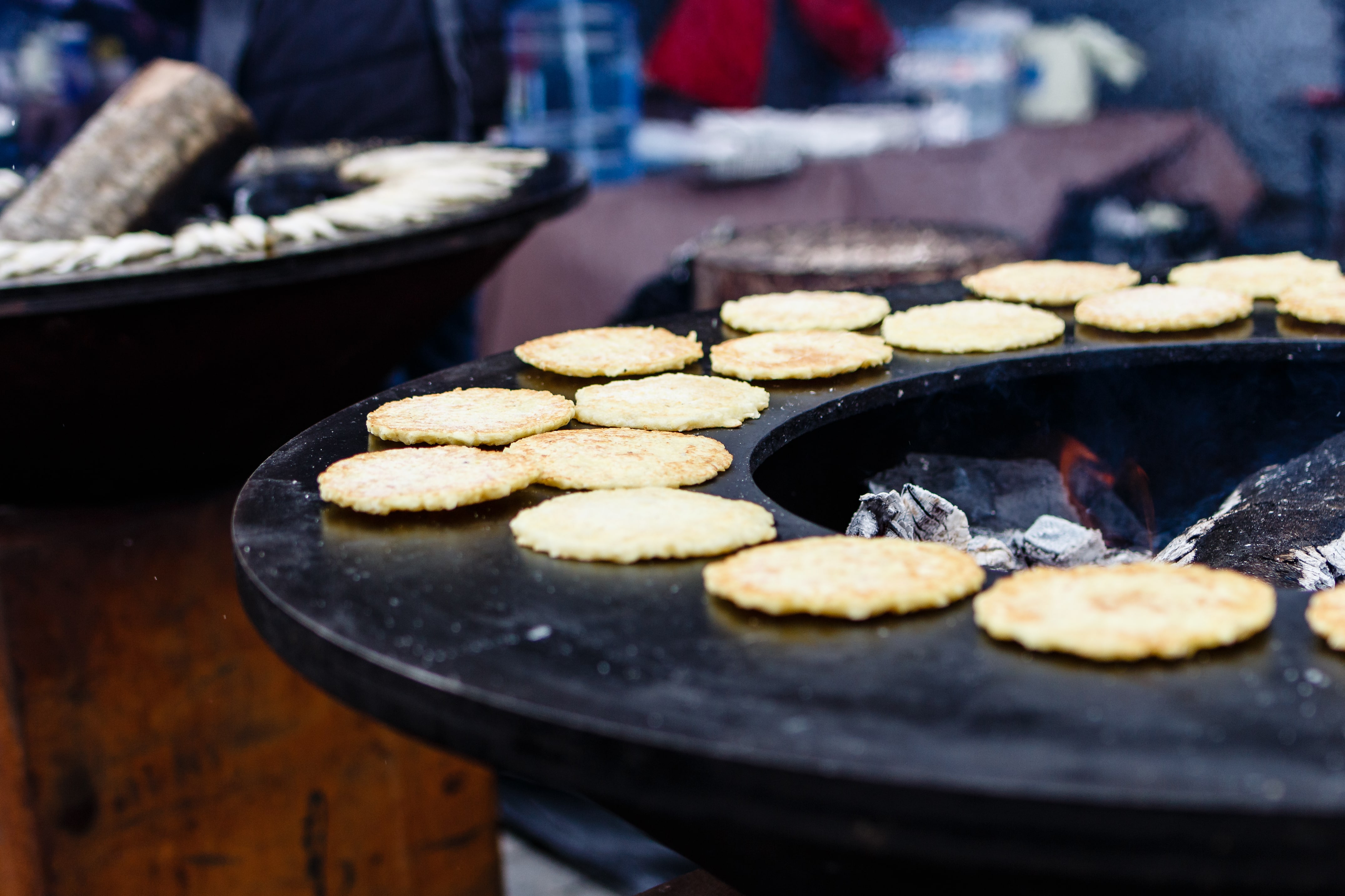 Lithuanian flatbreads by the fire