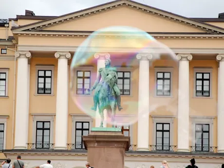 Scandinavia Norway Royal Palace with equestrian statue of King Carl Johan