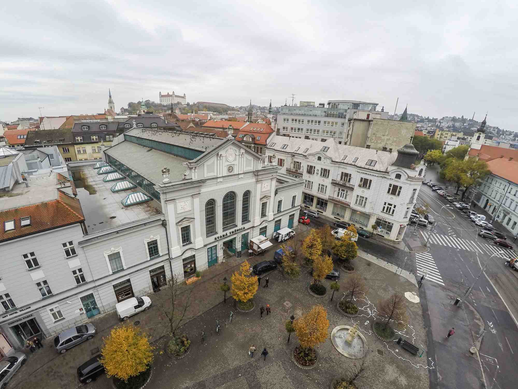 Aerial shot of Bratislava, Slovakia