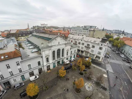 Aerial shot of Bratislava, Slovakia