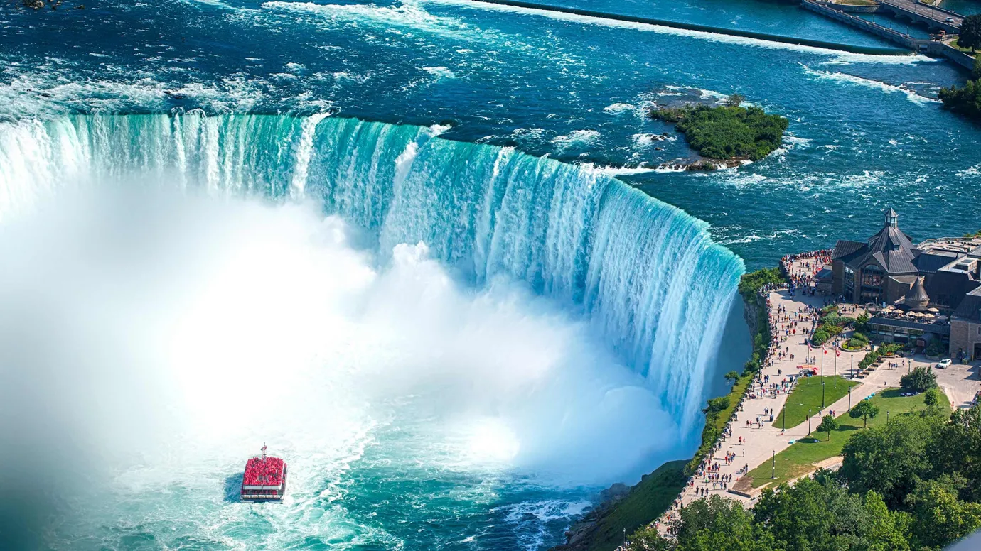 Aerial view of Niagara Falls, USA