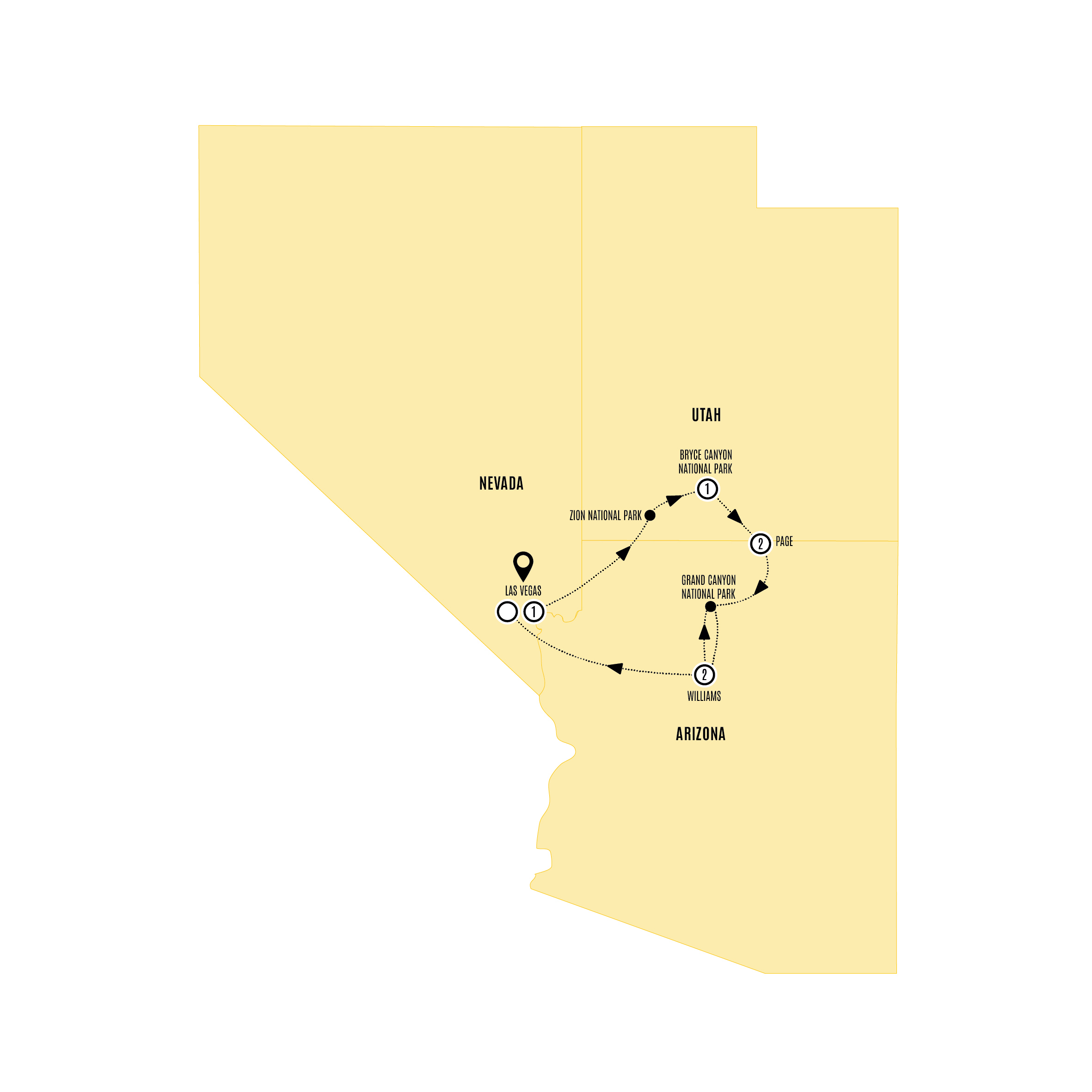 National Parks Guided Tour Map 2027