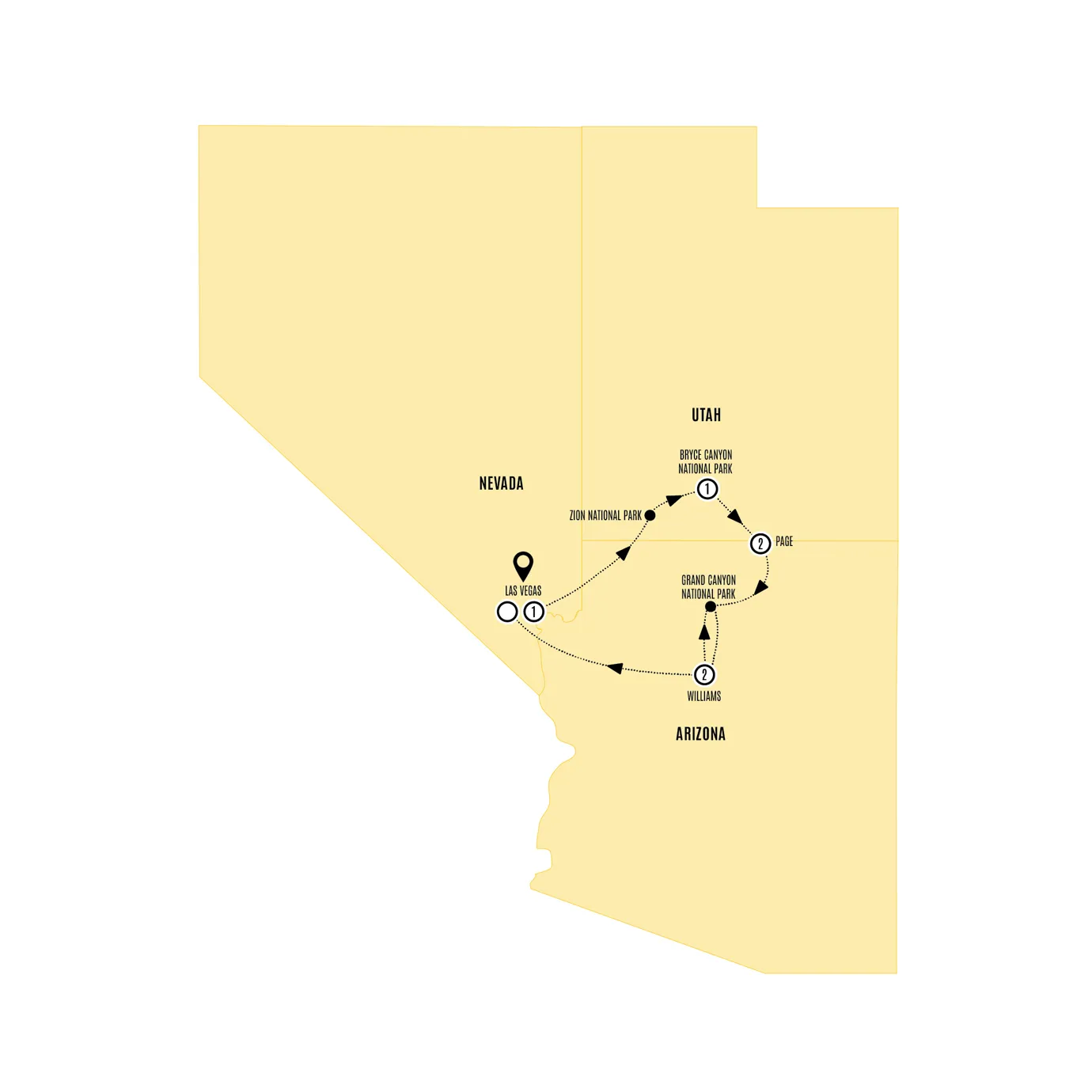 National Parks Guided Tour Map 2027