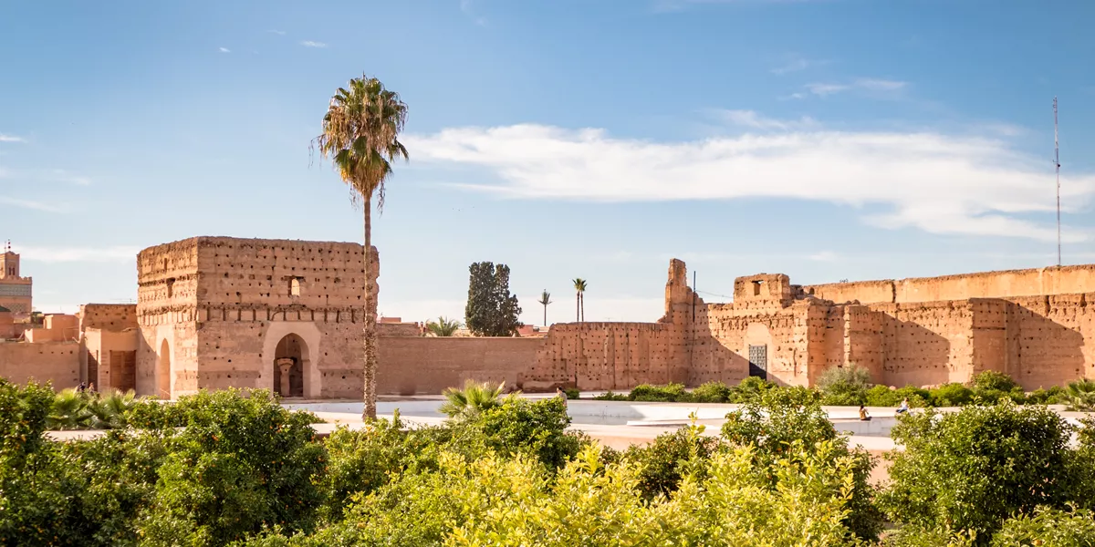 Badi Palace and trees, Morocco