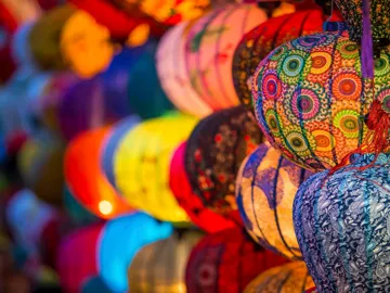 Vibrant hanging lanterns in Hoi An, Vietnam