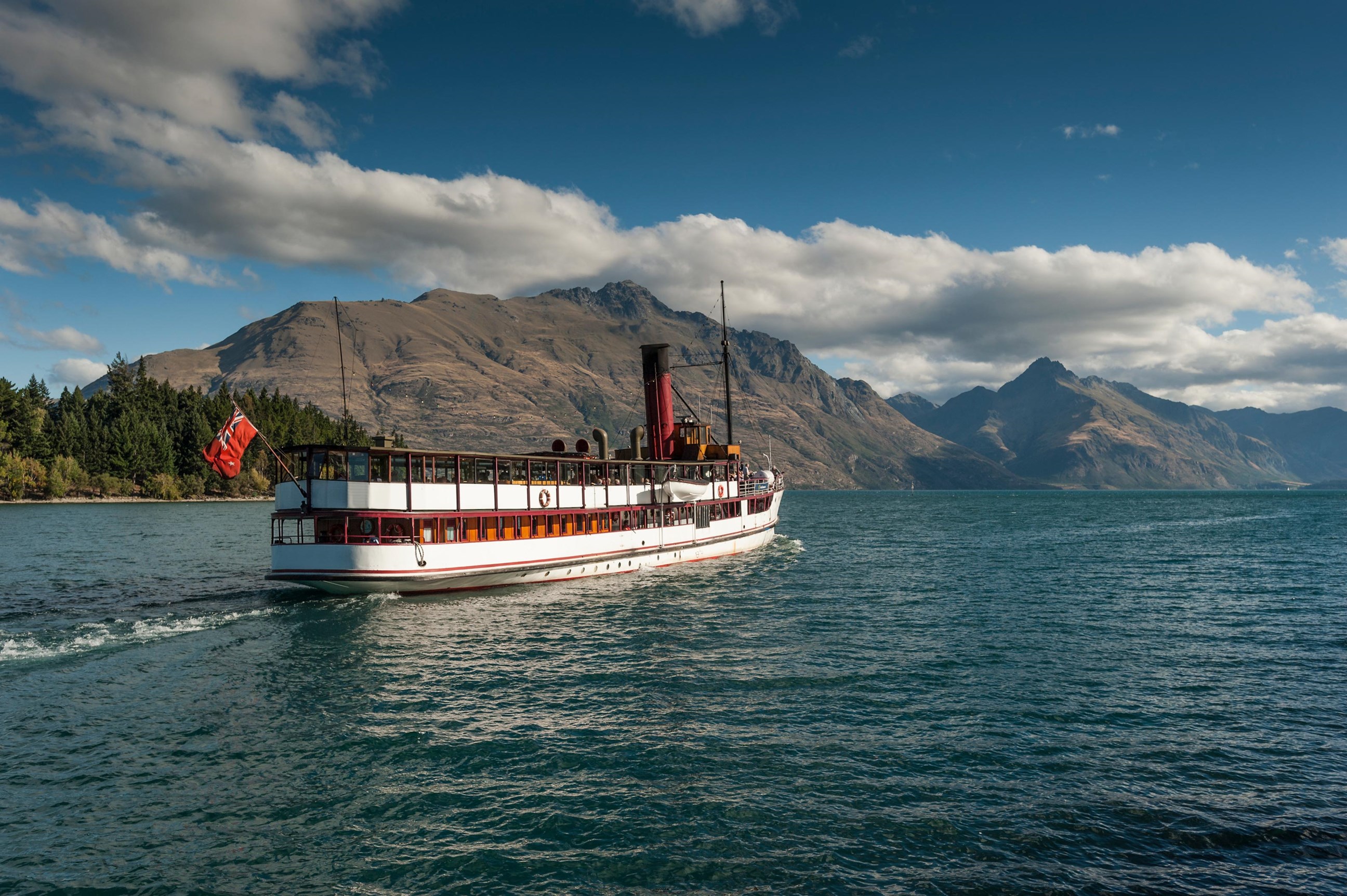 Old steamer on Lake Wakatipu, New Zealand