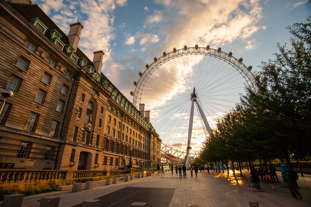 London Eye At Dusk In London
