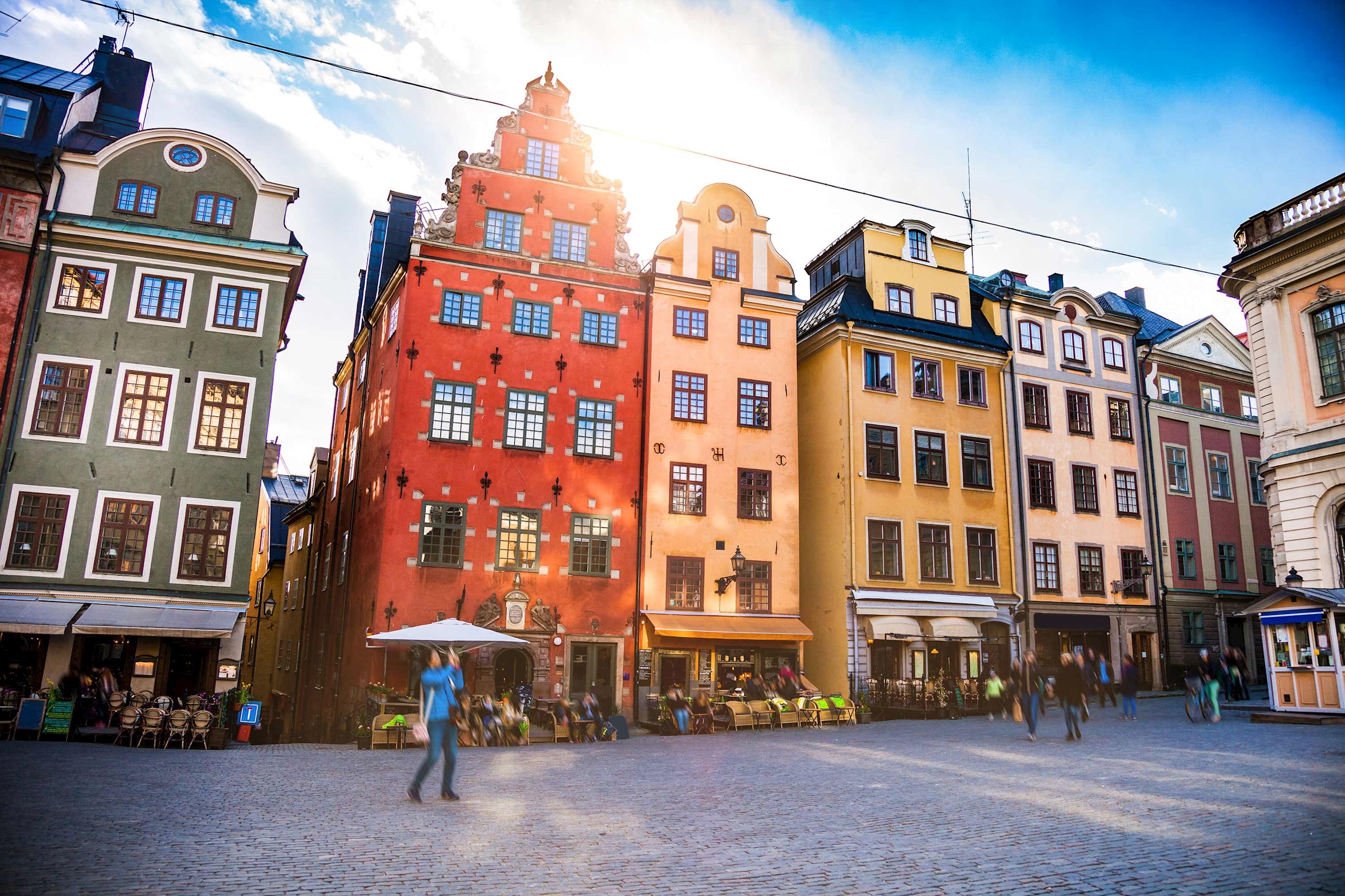 Houses on Stortorget Square in Stockholm, Sweden