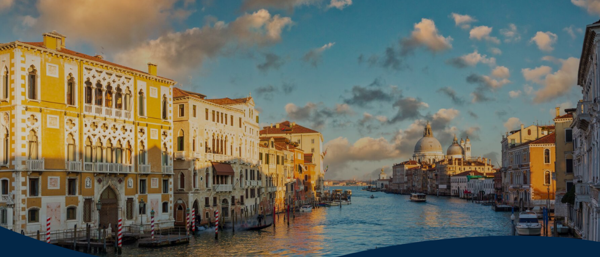 Grand Canal in Venice, Italy at dusk