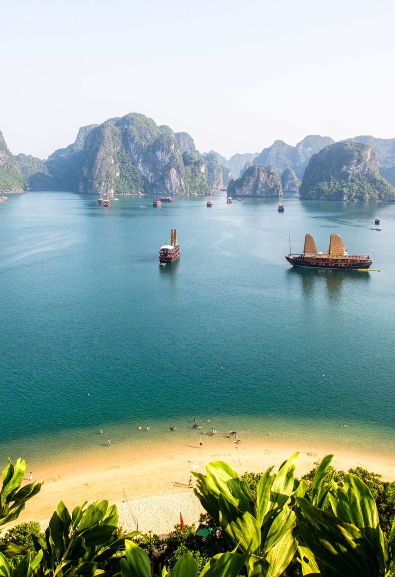 View of Halong Bay from top of the island