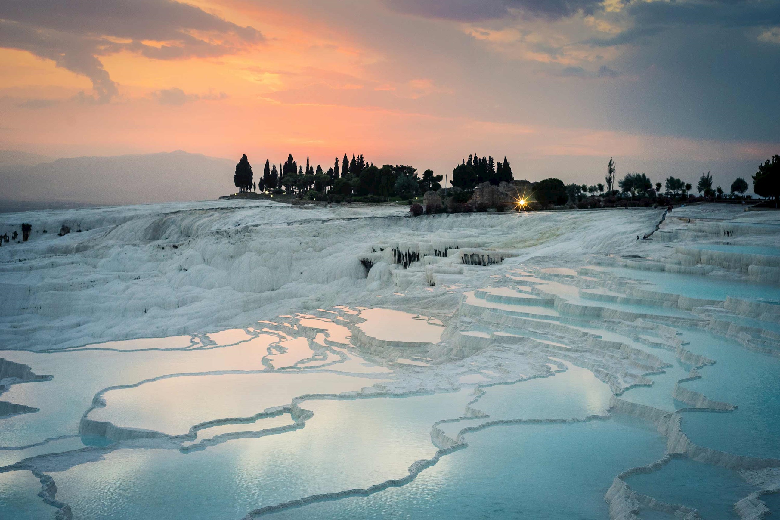Water Terraces in Pamukkale, Turkey