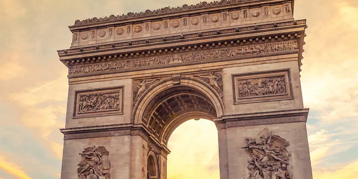 Arc De Triomphe by sunset, Paris, France