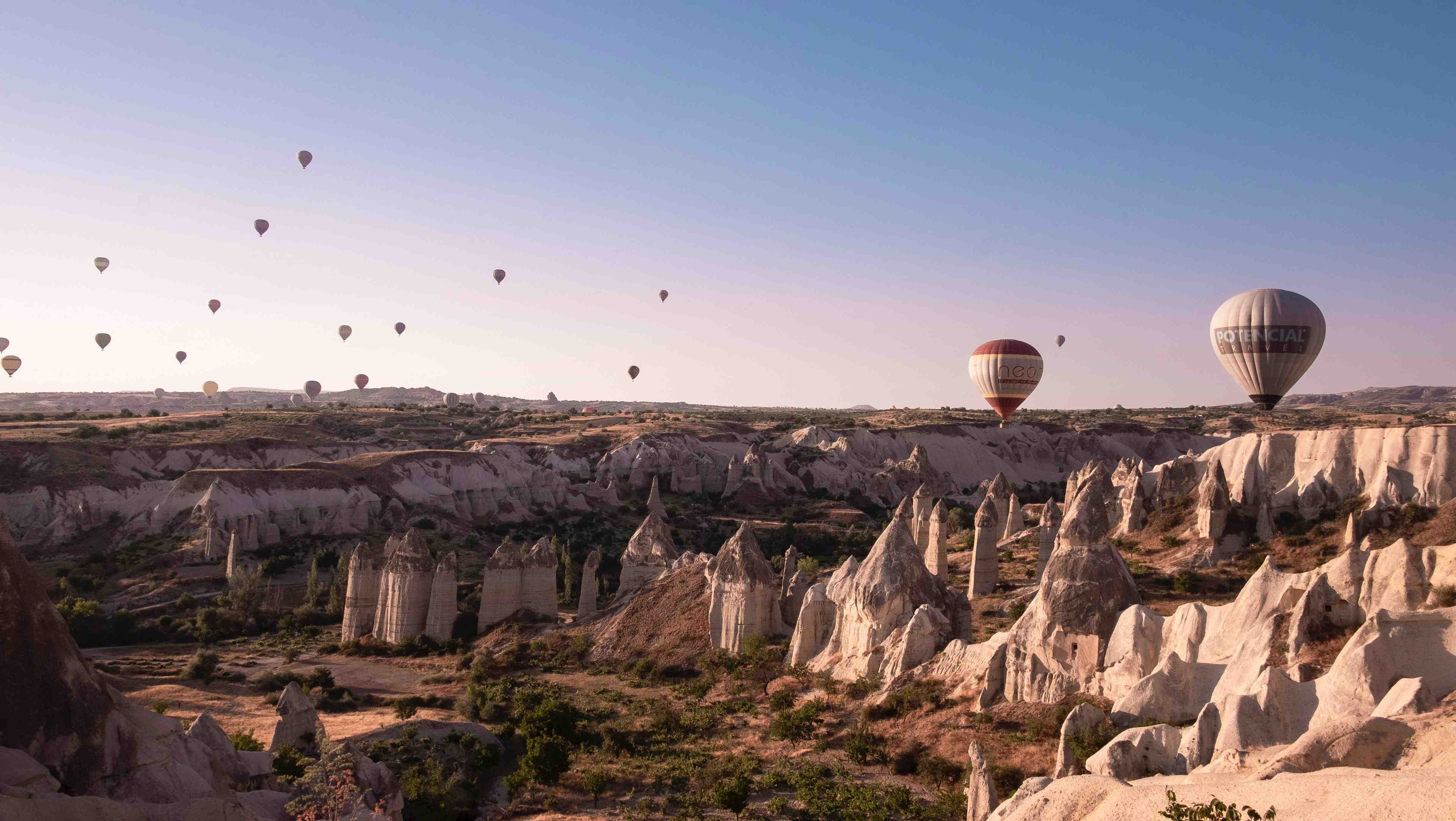 Famous hot air balloons in Cappadocia, Turkiye