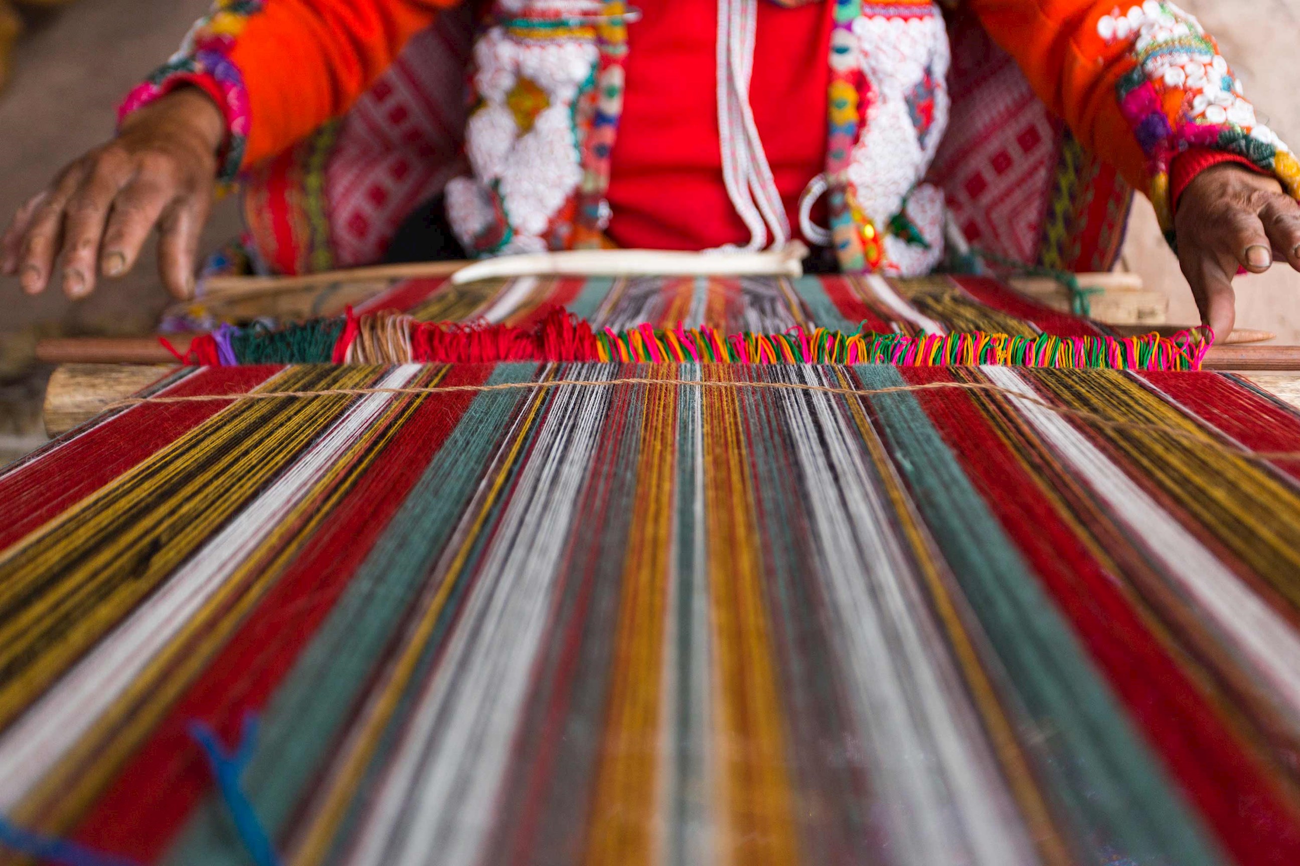 Woman weaving in Sacred Valley, Peru