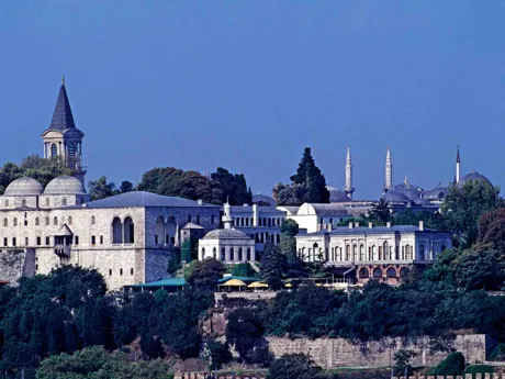 Topkapi Palace from the distance in Istanbul, Turkiye