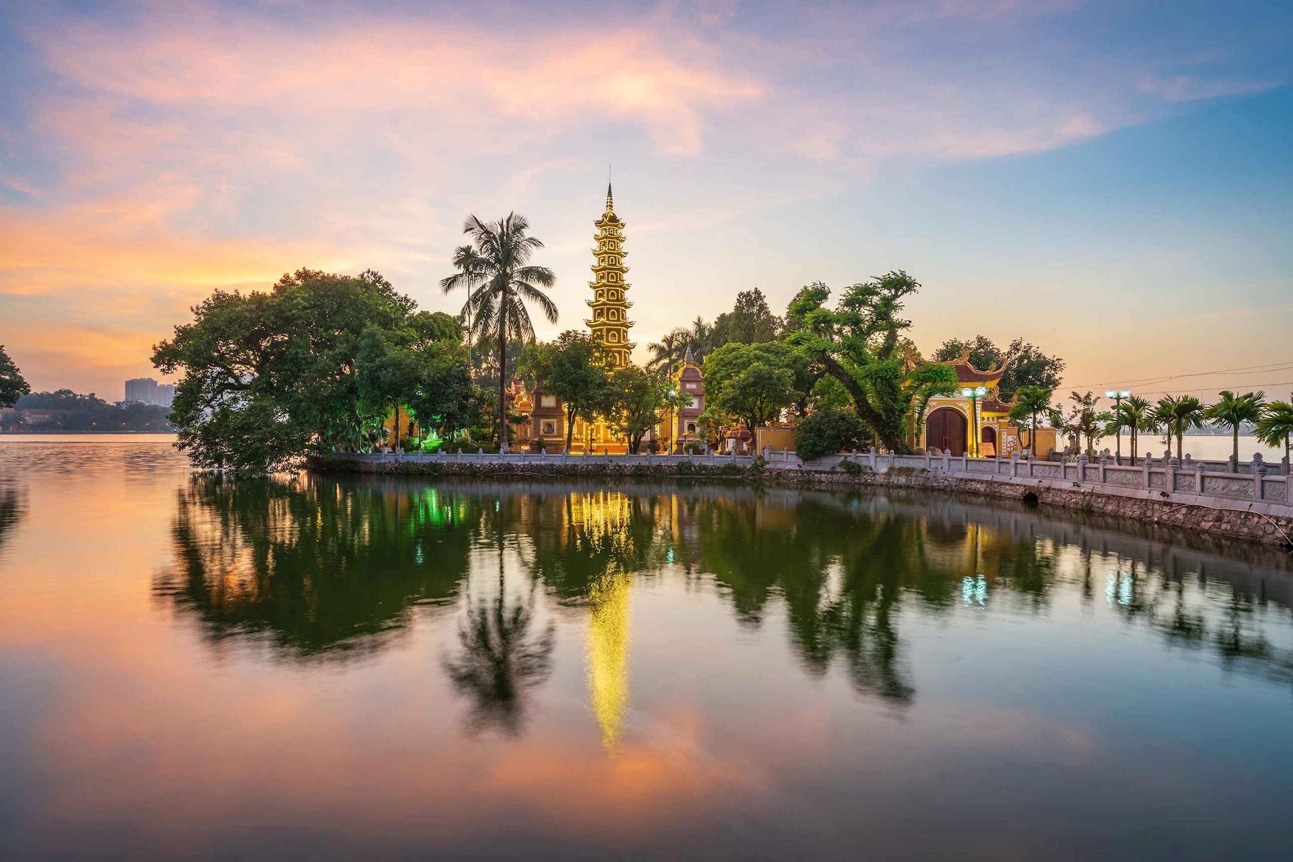 Tran Quoc pagoda temple in Hanoi, Vietnam