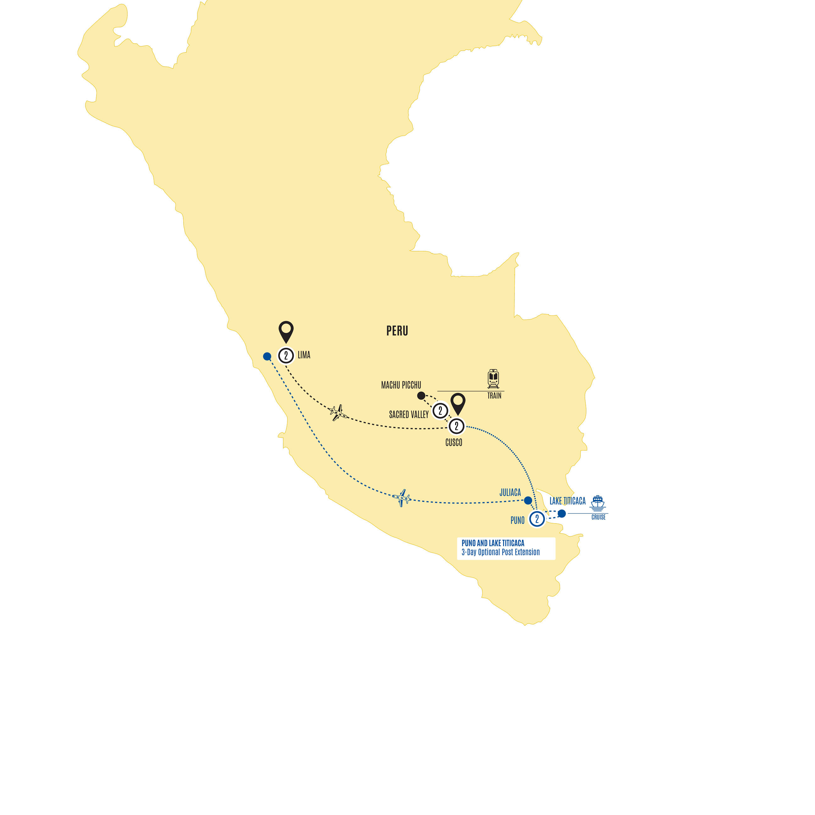 Peru Explorer Guided Tour Map 2026