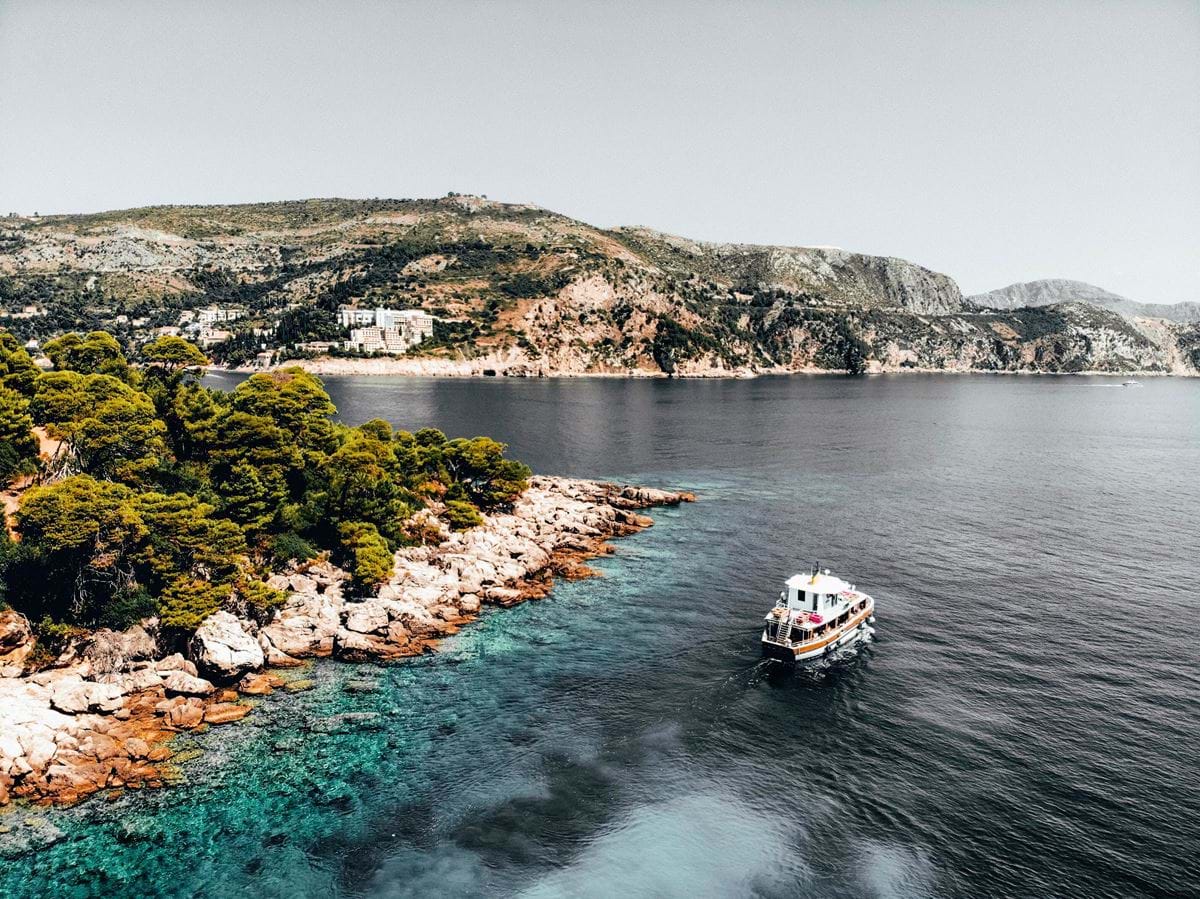 A boat at the seaside of Lokrum island in Dubrovnik