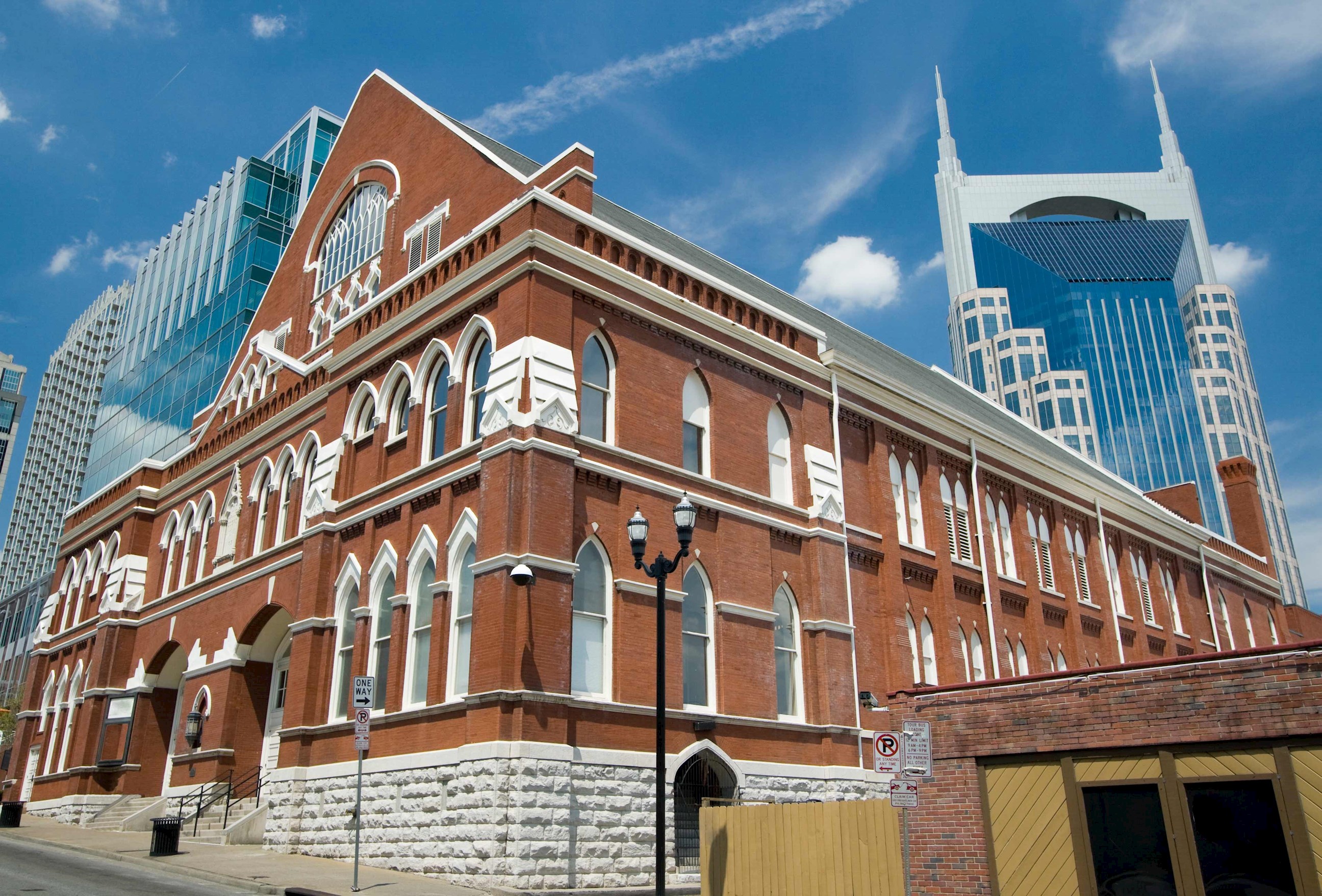 Exterior view of the Ryman Auditorium in Nashville, Tennessee, USA