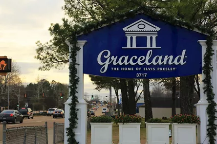 Graceland: The Home of Elvis Presley sign