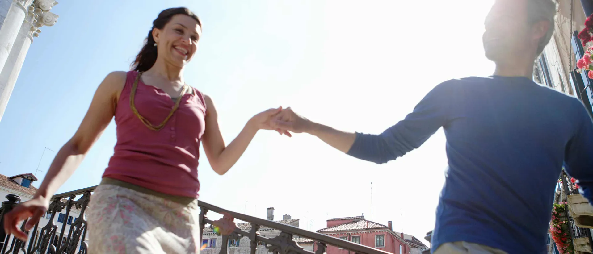 A couple on holiday in venice
