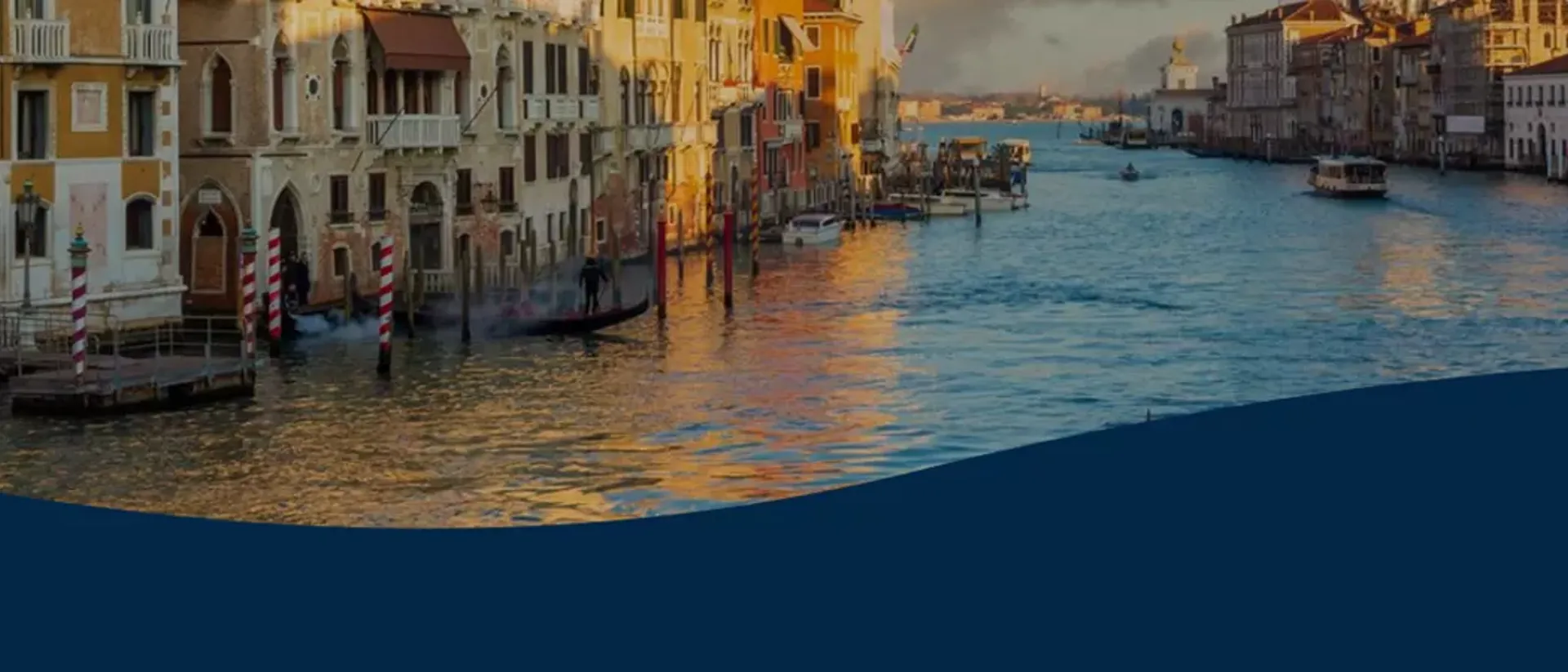 Grand Canal in Venice, Italy at dusk