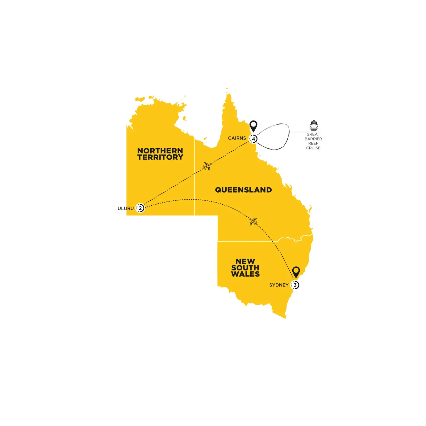 Bucket List Australia Guided Tour Map