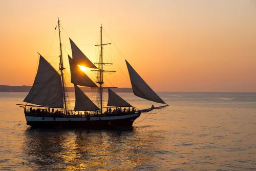 Boat Ride around Santorini on sunset, Greece