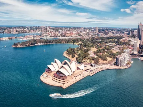 View from the sky of Sydney Harbour