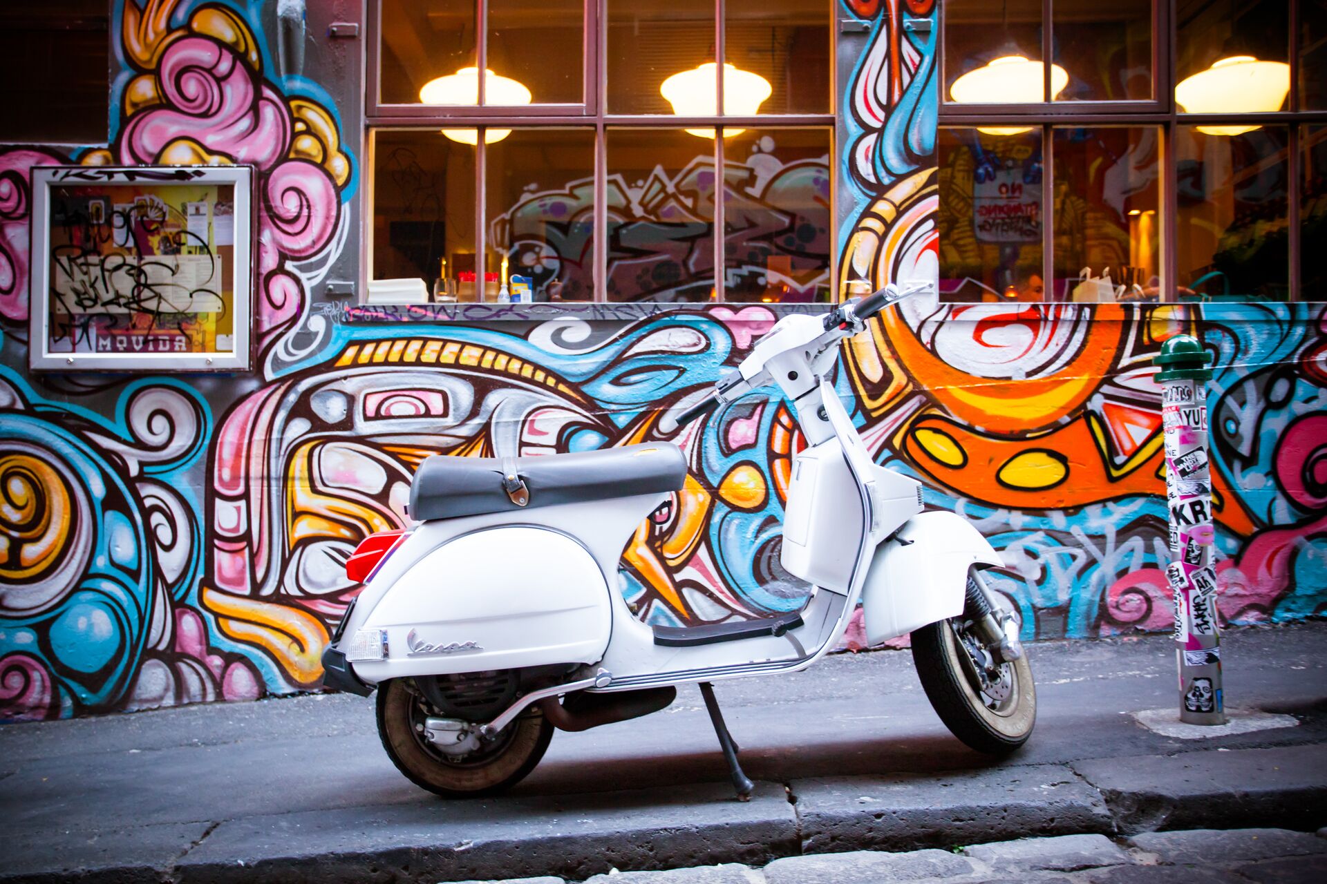 Scooter on Hosier Lane in Melbourne