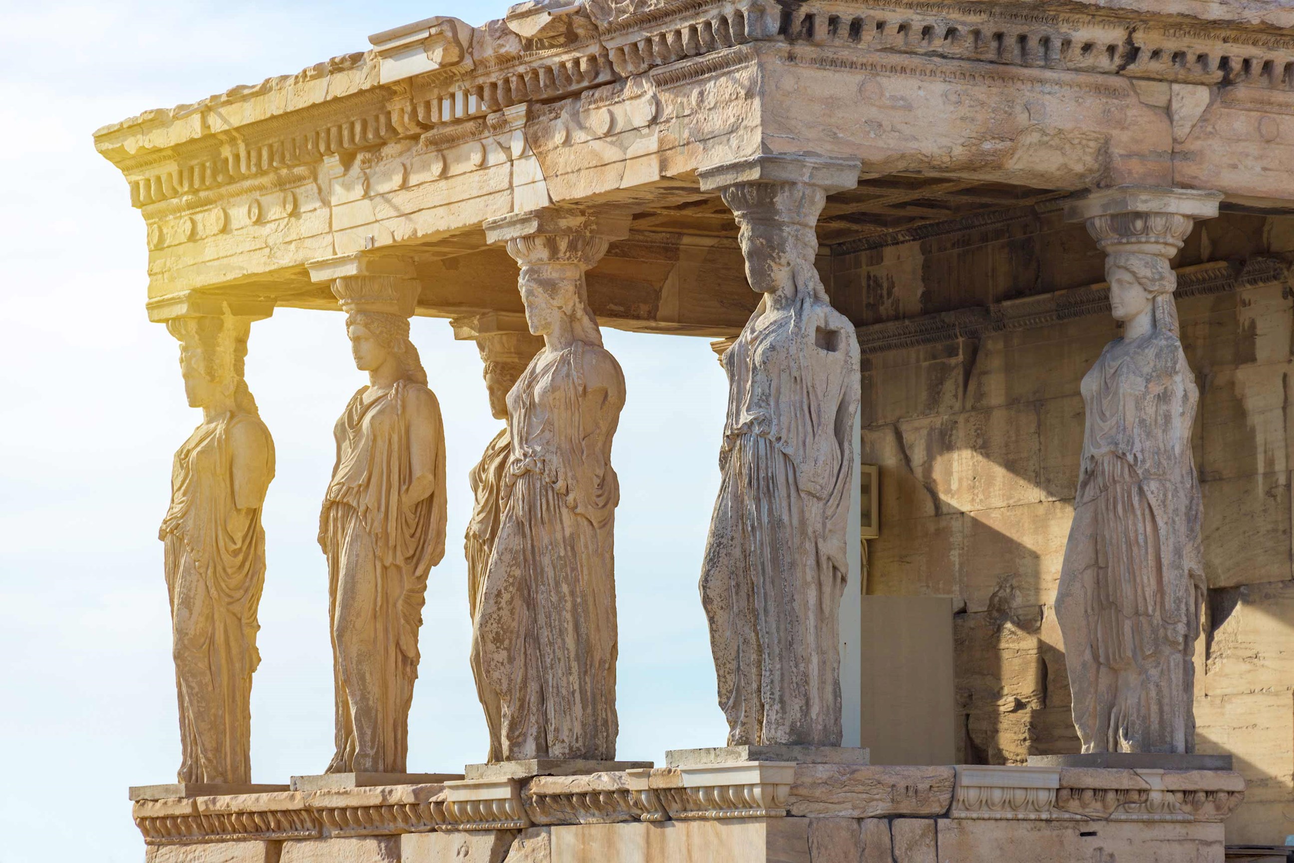 Caryatids of the Erechtheion on the Acropolis in Athens, Greece
