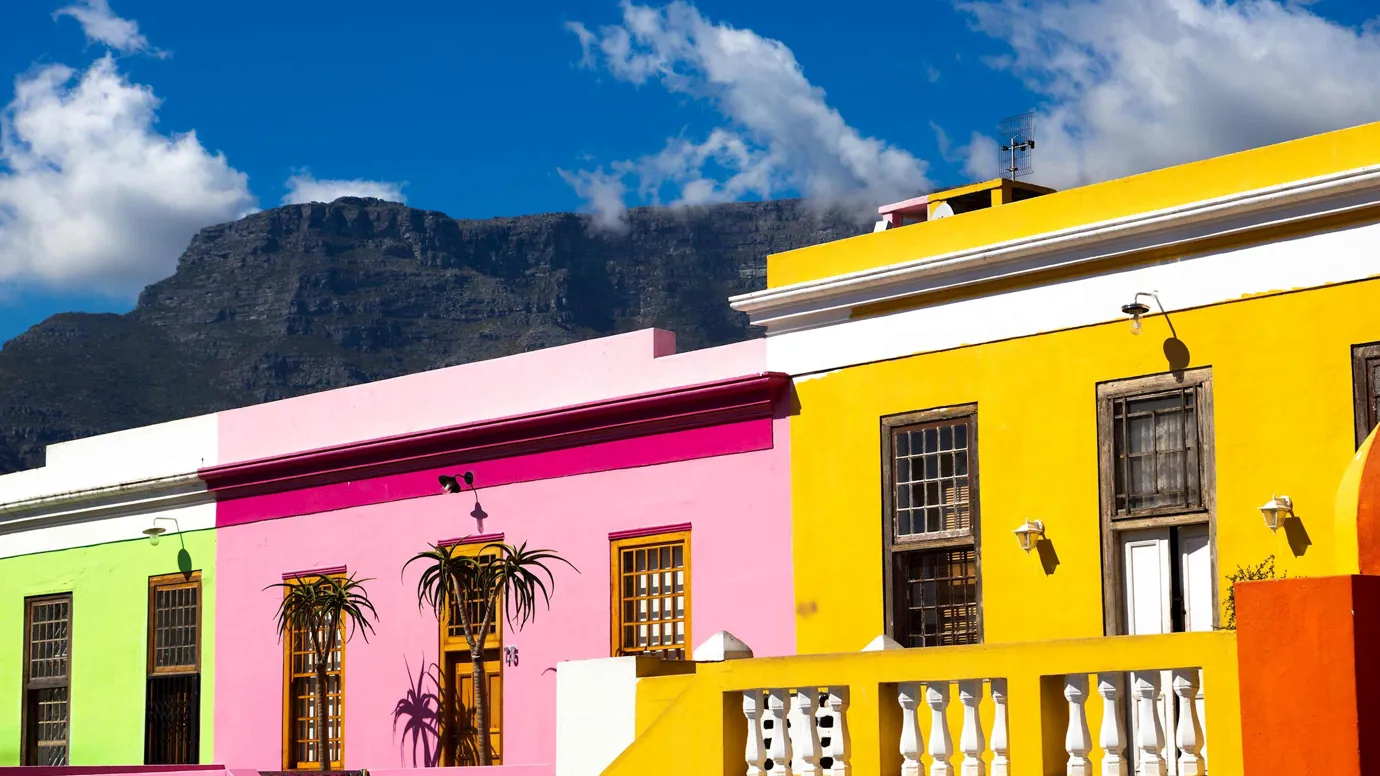 Coloured houses in Bo Kapp, Cape Town, South Africa