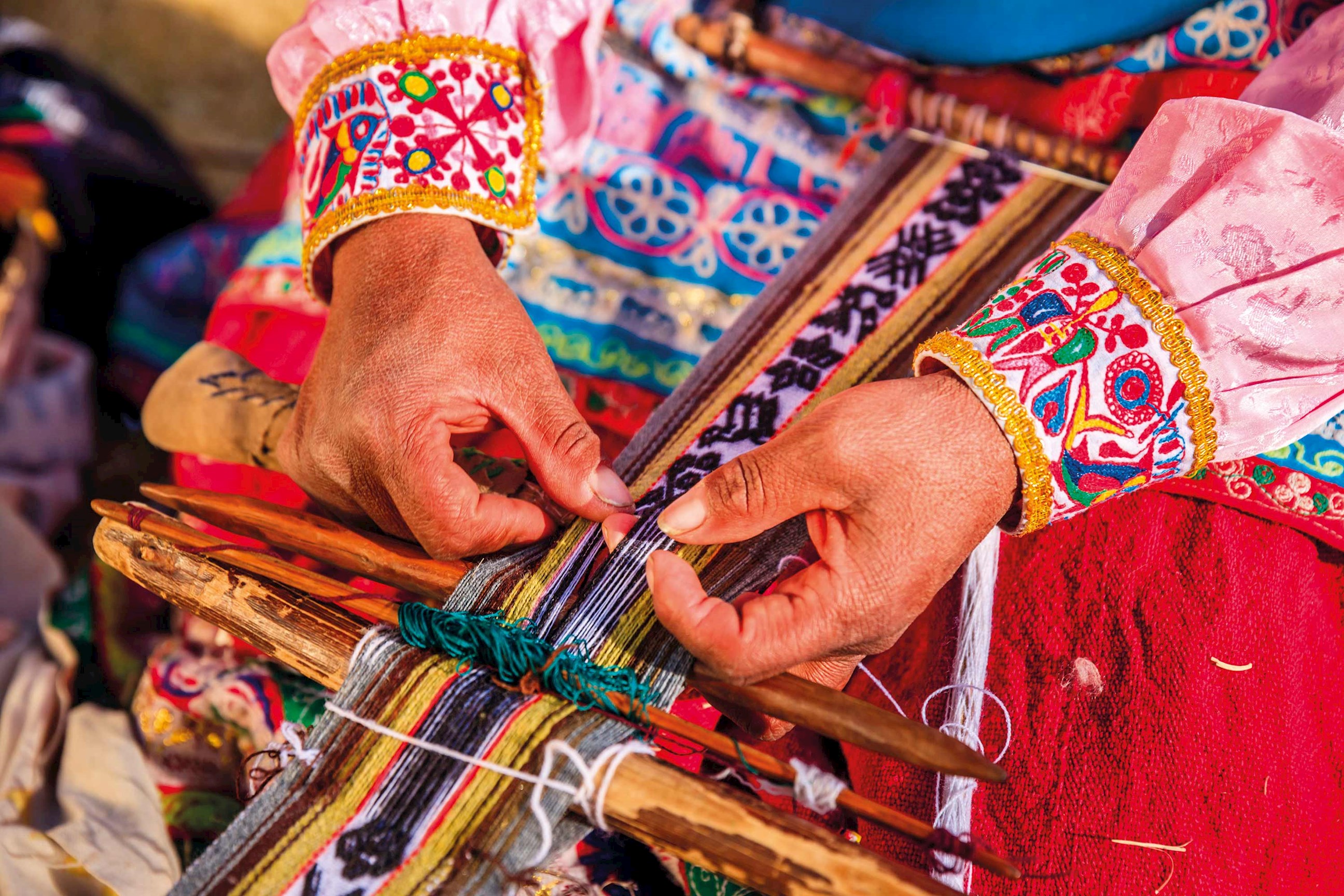 Woman weaving in Sacred Valley, Peru