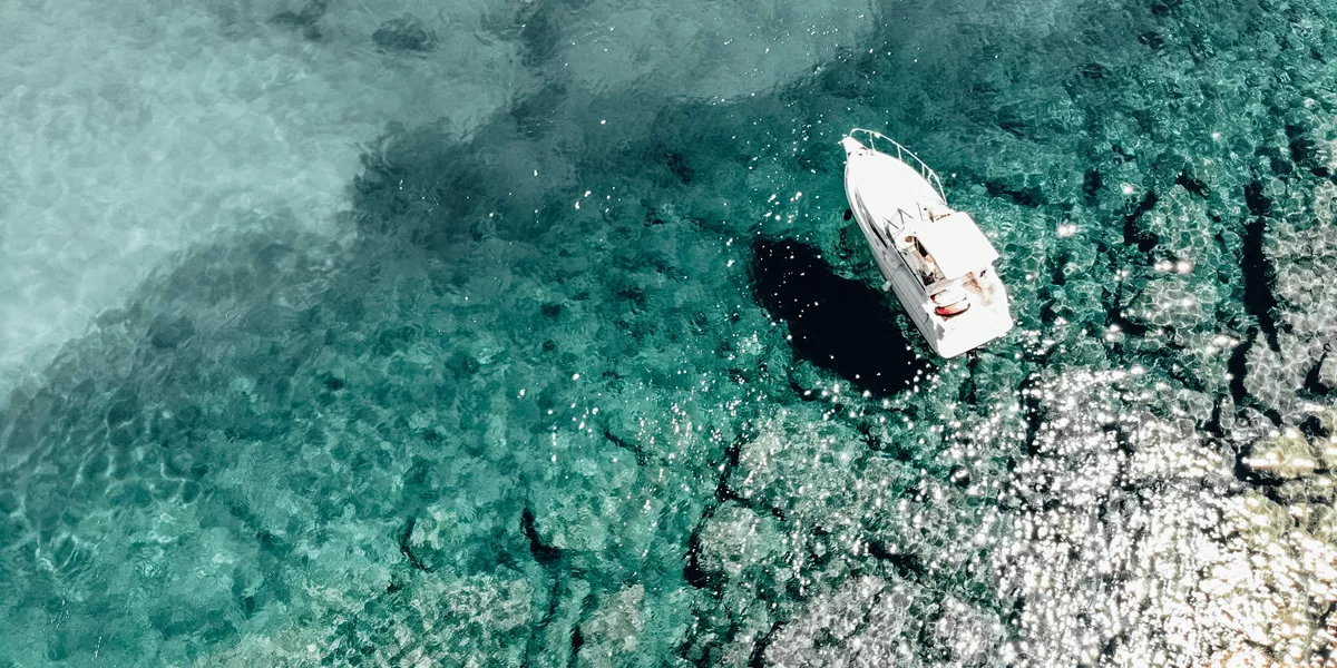 A view of a sailing boat in Croatia