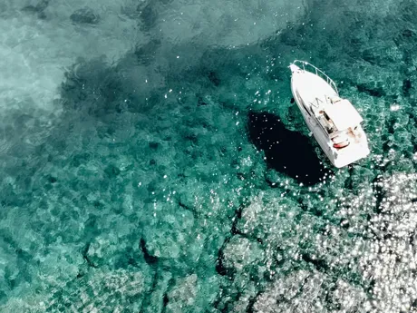 A view of a sailing boat in Croatia