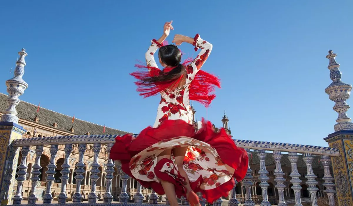 Woman Dancing Flamenco in Spain