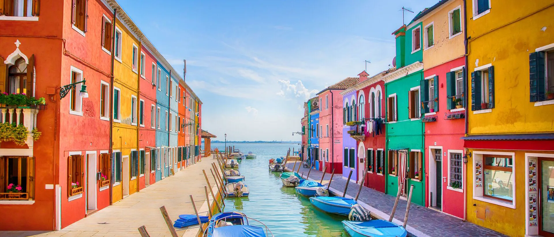 The colourful fishing village of Burano nearby Vencie, Italy