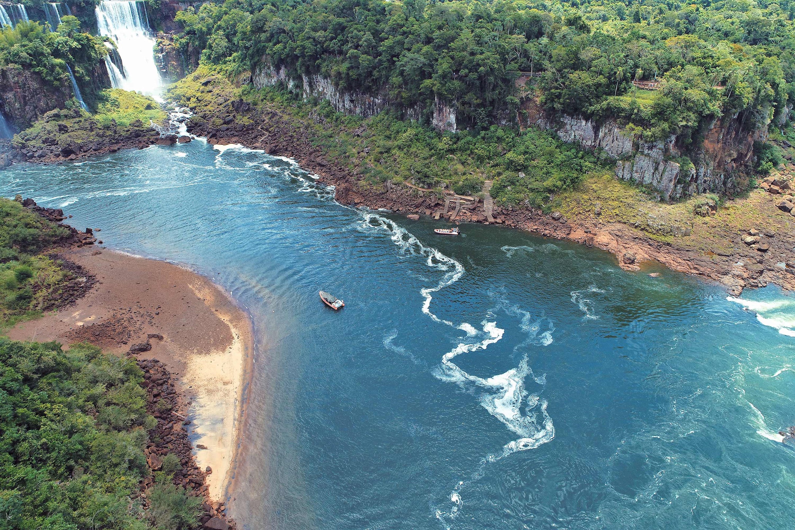 Boat on Iguassu Falls, Argentina