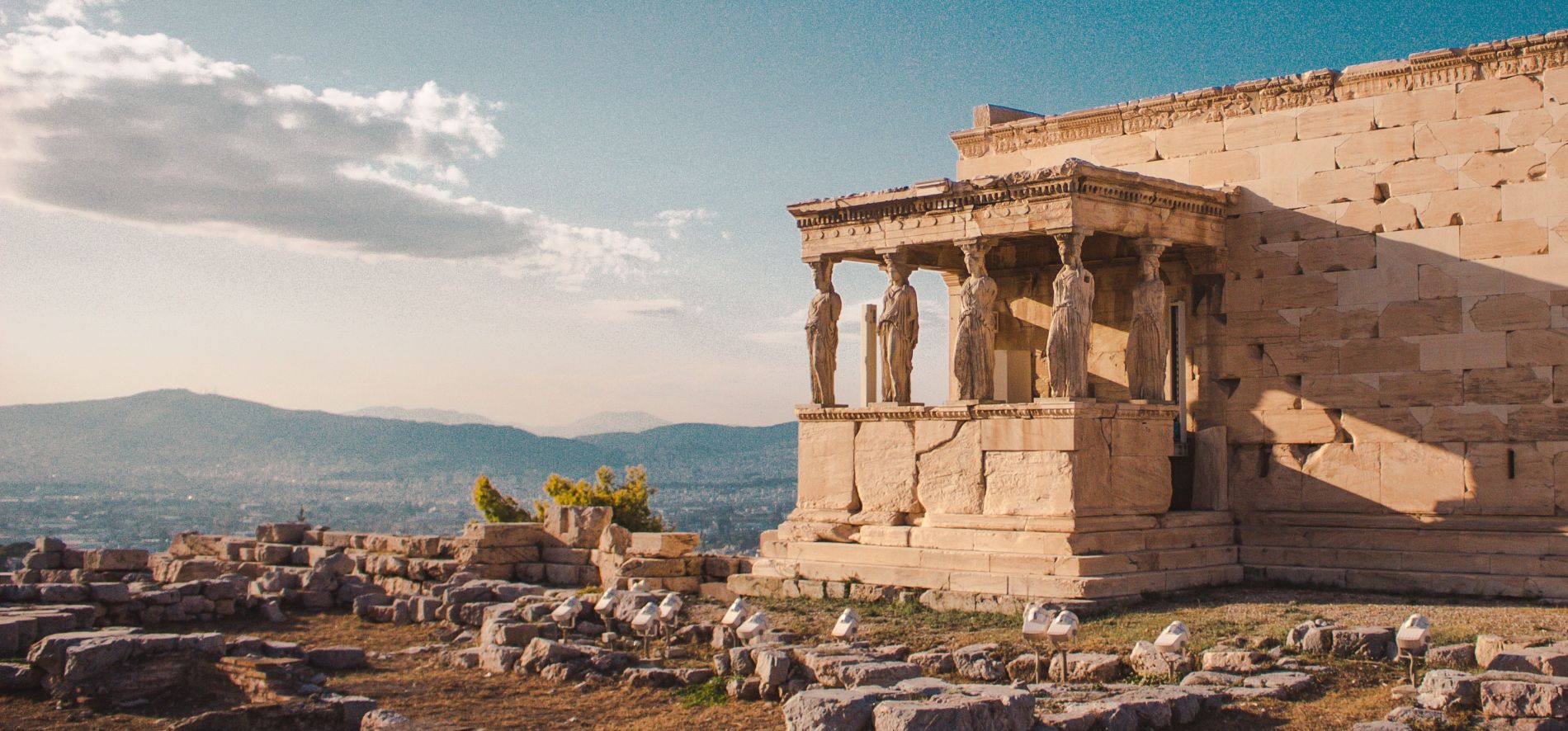 View on Acropol at sunset, Athens, Greece