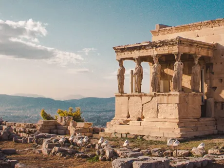 View on Acropol at sunset, Athens, Greece