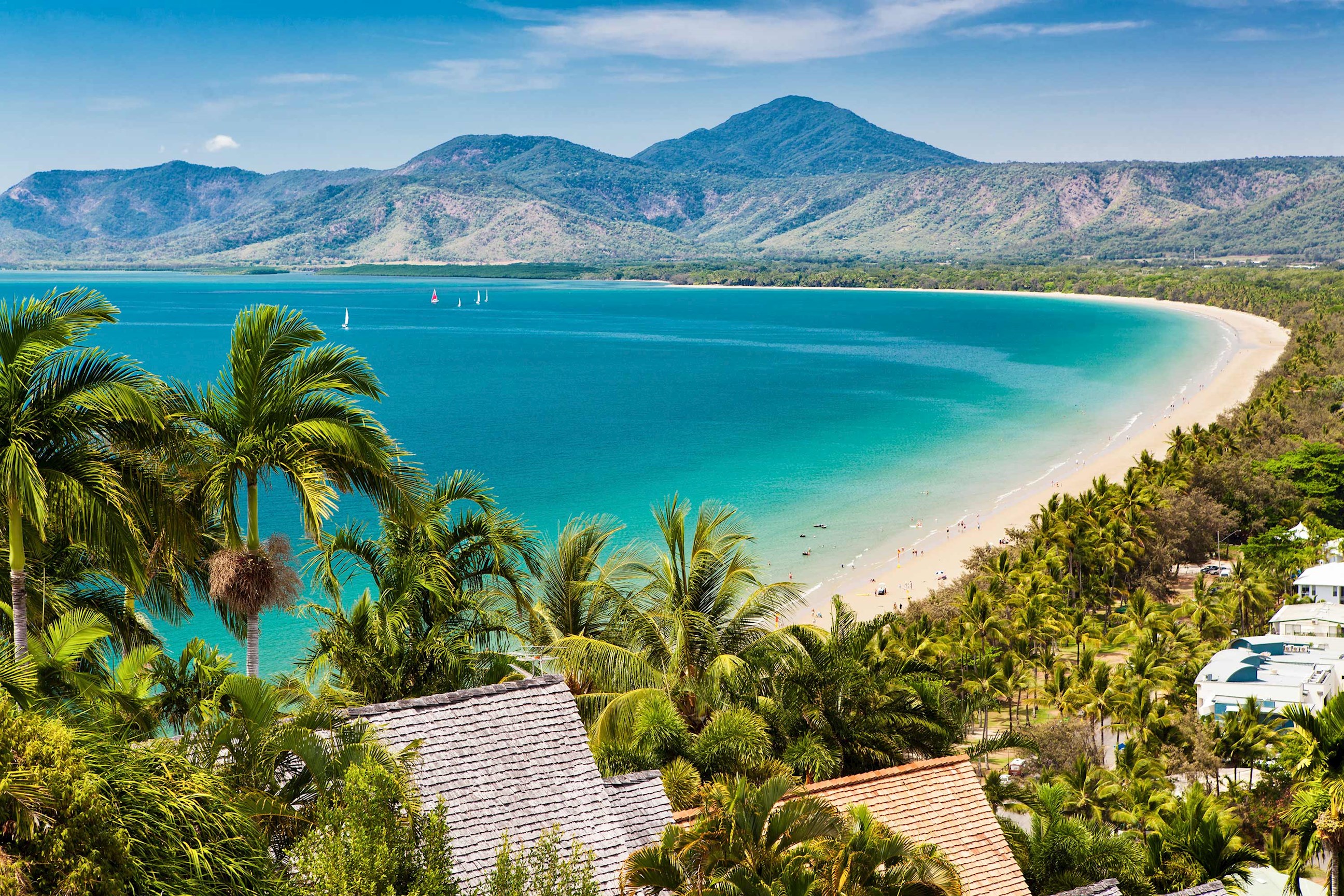 View of beach in Cairns, Australia