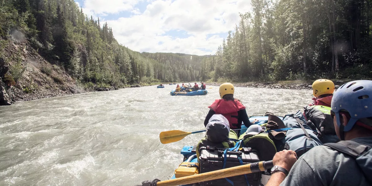 Group on a rafting adventure