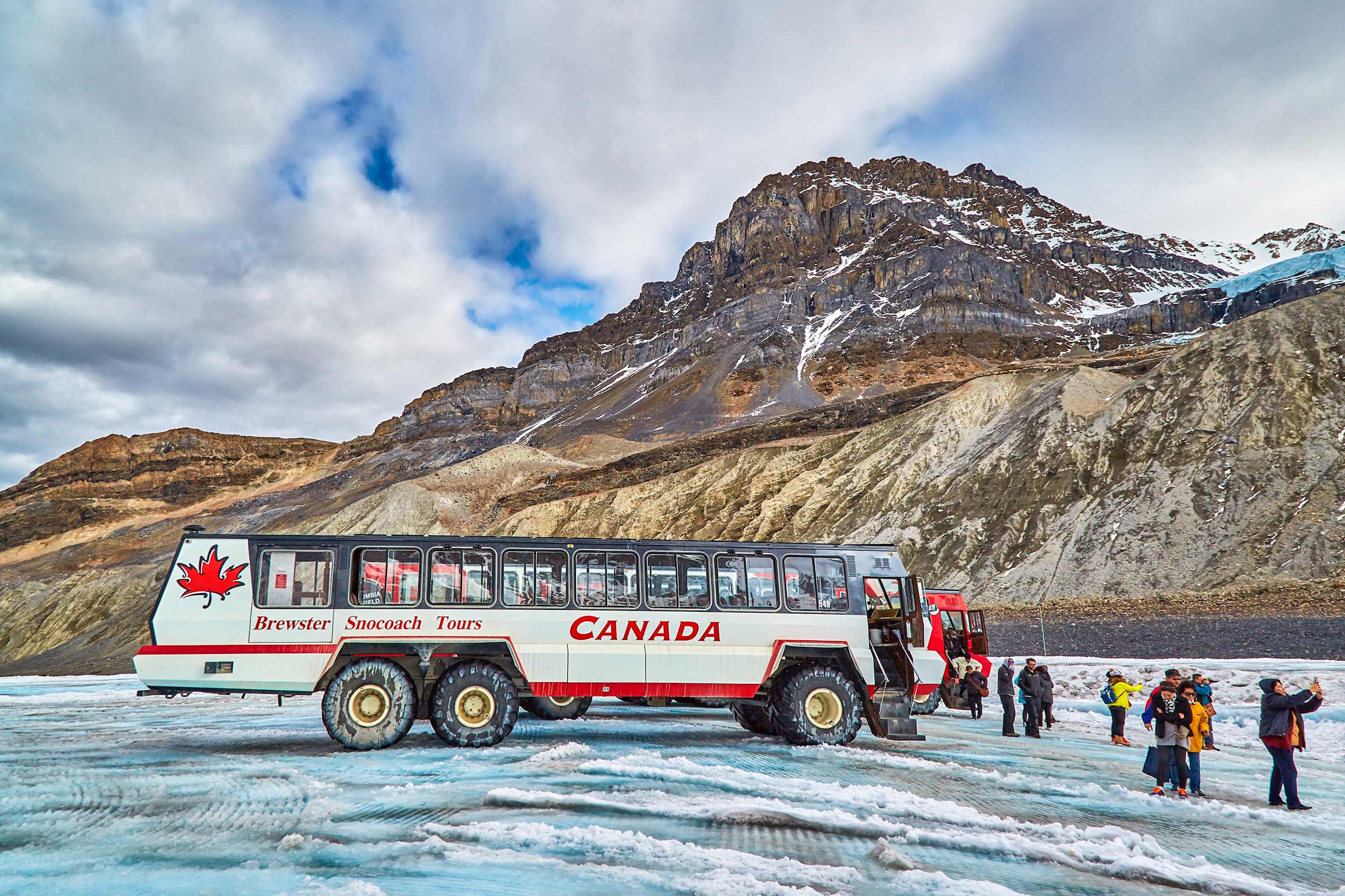 People on the Glacier Walk in Athabasca Glacier, Canada