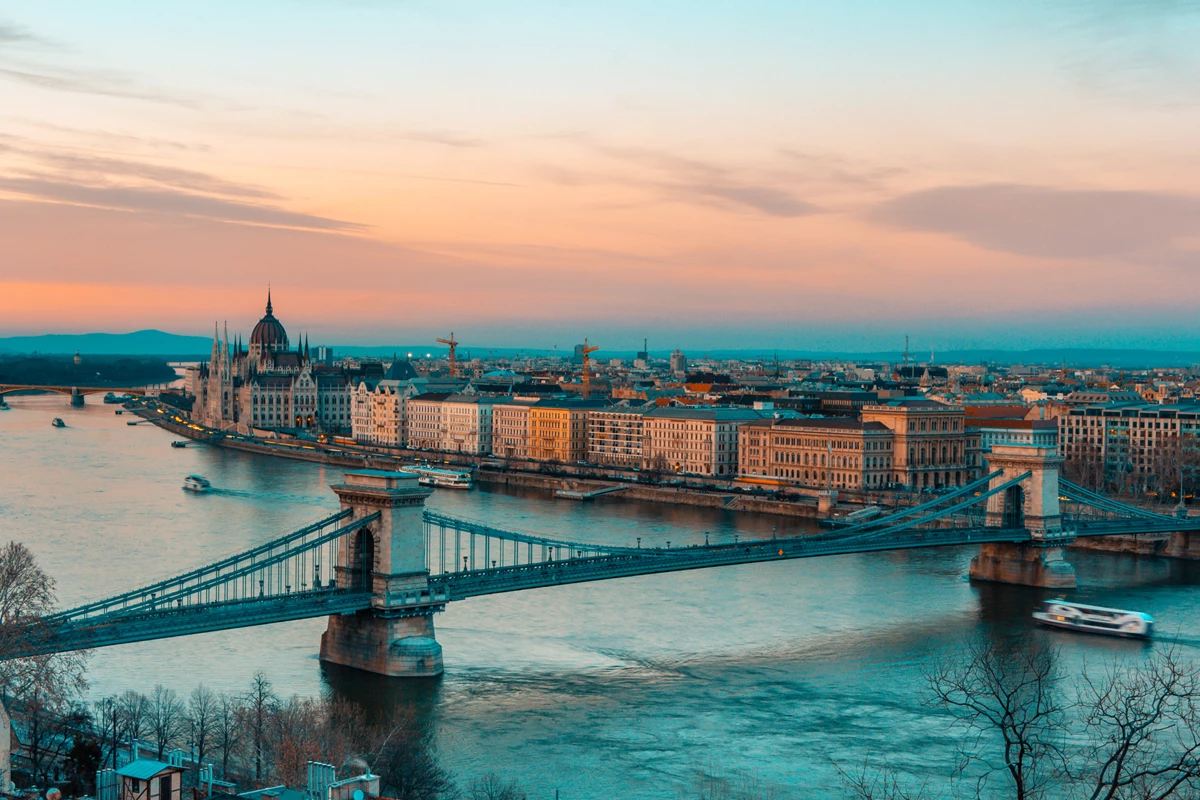 Széchenyi Chain Bridge in Budapest Hungary